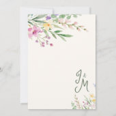 Rustikale Wildblumen Einladung zur Blumenhochzeit (Rückseite)