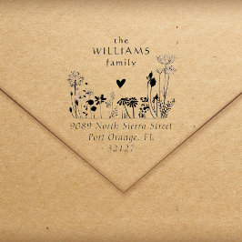 Rustikale Wildblumen Elegante Rücksendeadresse Gummistempel