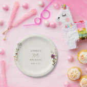 Rustikale Wildblumen Elfenbein Romantische Hochzei Pappteller (Party)