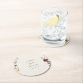 Rustikale Wildblumen Elfenbein Romantische Hochzei Runder Pappuntersetzer (Vor Ort)