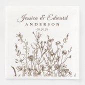 Rustikale Wildblumen Erdreich Personalisiert Serviette (Vorderseite)