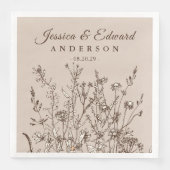 Rustikale Wildblumen Erdreich Personalisiertes Pap Serviette (Vorderseite)