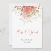 Rustikale Wildblumen Erröten Kunst, Dichtung und M Dankeskarte (Vorderseite)