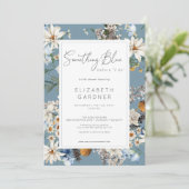 Rustikale Wildblumen Etwas Blaues Brautparty Einladung (Stehend Vorderseite)