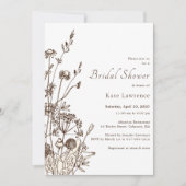 Rustikale Wildblumen fallen Brautparty Einladung (Vorderseite)