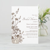 Rustikale Wildblumen fallen Brautparty Einladung (Stehend Vorderseite)