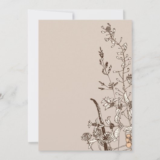 Rustikale Wildblumen fallen Brautparty Einladung (Rückseite)