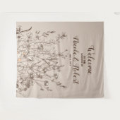 Rustikale Wildblumen fallen florale Hochzeitsszena Wandteppich (Vorderseite (Horizontal))