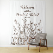 Rustikale Wildblumen fallen florale Hochzeitsszena Wandteppich (Beispiel)