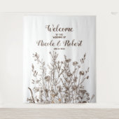 Rustikale Wildblumen fallen florale Hochzeitsszena Wandteppich (Vorderseite)