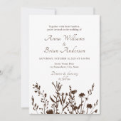 Rustikale Wildblumen fallen Wiesen-Hochzeit Einladung (Vorderseite)