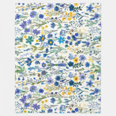 Rustikale Wildblumen Fleecedecke (Vorderseite)