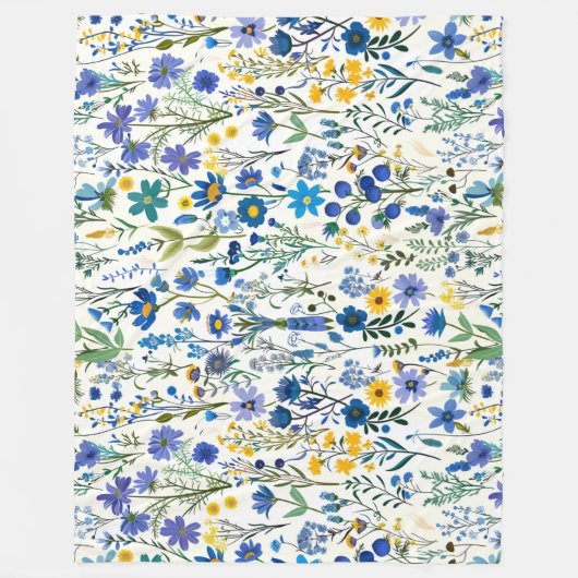 Rustikale Wildblumen Fleecedecke (Vorderseite)