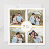 Rustikale Wildblumen-Foto-Collage-Hochzeit Save The Date (Rückseite)