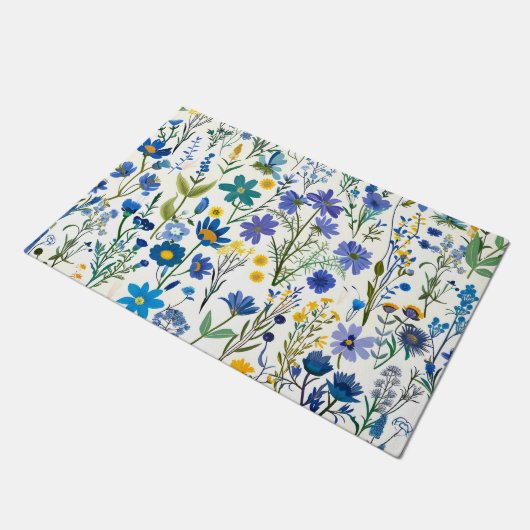 Rustikale Wildblumen Fußmatte (Schrägansicht)