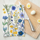 Rustikale Wildblumen Geschirrtuch (Viertel Falte)