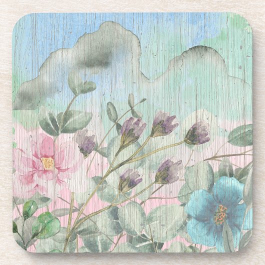 Rustikale Wildblumen Getränkeuntersetzer (Vorderseite)