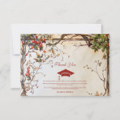 Rustikale Wildblumen Graduierungspartei Dankeskarte (Vorderseite)