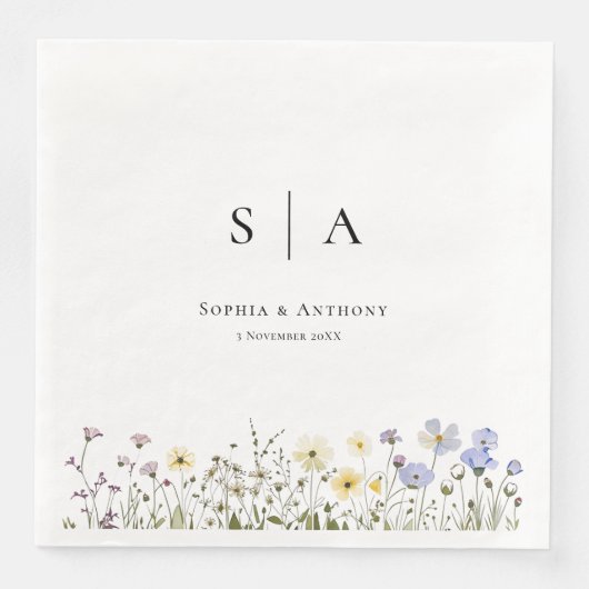 Rustikale Wildblumen Hochzeiten von Napkins Serviette (Vorderseite)