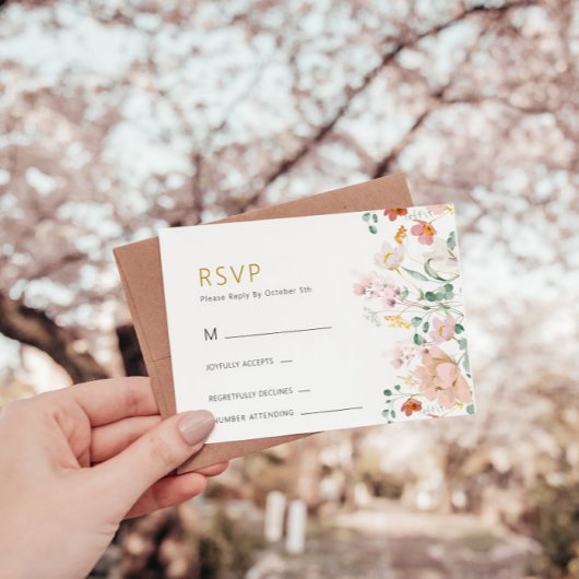 Rustikale Wildblumen Hochzeiten von RSVP-Karten RSVP Karte