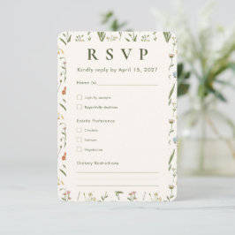 Rustikale Wildblumen-Hochzeits-RSVP-Blume RSVP Karte