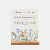 Rustikale Wildblumen-Hochzeits-Signature-Drinks Acrylschild (Vorderseite)