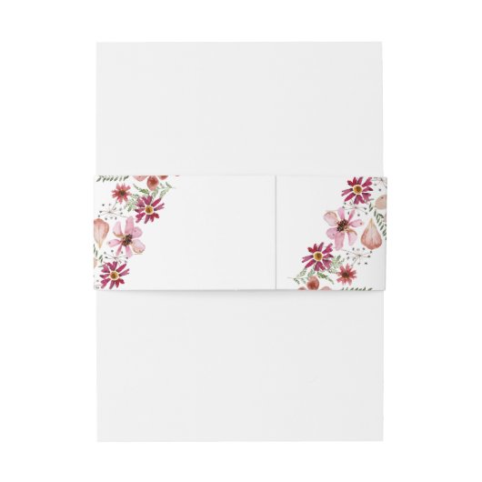 Rustikale Wildblumen Hochzeitsfeiern Einladungsbanderole (Rückseitenbeispiel)