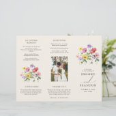Rustikale Wildblumen-Hochzeitsmappe im Boho-Stil (Stehend Vorderseite)