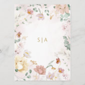 Rustikale Wildblumen Hochzeitsmenü Menükarte (Rückseite)