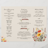 Rustikale Wildblumen-Hochzeitszeremonie-Programm (Vorderseite)
