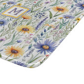 Rustikale Wildblumen Hübsch Wasserfarbe Mit Monogr Schneidebrett (Ecke)