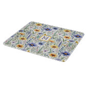 Rustikale Wildblumen Hübsch Wasserfarbe Mit Monogr Schneidebrett (Ecke)