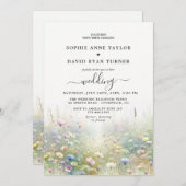 Rustikale Wildblumen im Wasser Einladung (Vorne/Hinten)