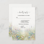 Rustikale Wildblumen im Wasser RSVP Karte (Vorne/Hinten)