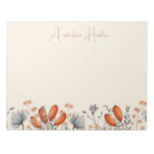 Rustikale Wildblumen in Burnt Orange und Dusty Gra Notizblock (Vorderseite)