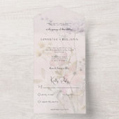 Rustikale Wildblumen in Rosa Kein Abendessen All In One Einladung (Innen Boden)