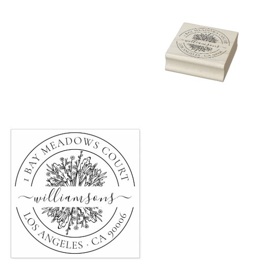 Rustikale Wildblumen Klasse benutzerdefinierte Rüc Gummistempel (Stempel)