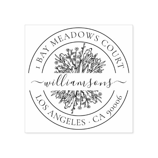 Rustikale Wildblumen Klasse benutzerdefinierte Rüc Gummistempel (Prägung)