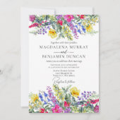 Rustikale Wildblumen & Kräuter Boho Wedding Einladung (Vorderseite)