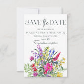 Rustikale Wildblumen & Kräuter Foto Hochzeit Save The Date (Vorderseite)