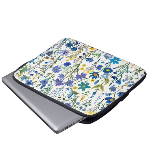 Rustikale Wildblumen Laptopschutzhülle (Vorne Knopf)