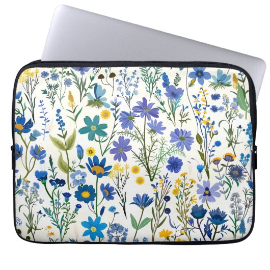 Rustikale Wildblumen Laptopschutzhülle (Vorderseite)