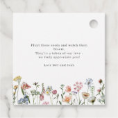 Rustikale Wildblumen Ließ Liebe wachsen Hochzeitsf Geschenkanhänger (Rückseite)