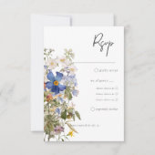 Rustikale Wildblumen Lila Aquarellfest Abendessen RSVP Karte (Vorderseite)