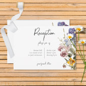 Rustikale Wildblumen Lila Empfang Begleitkarte