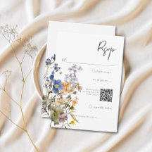 Rustikale Wildblumen Lila Wasserfarbe QR