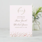 Rustikale Wildblumen mit Foto Boho Land Blumen Save The Date (Stehend Vorderseite)
