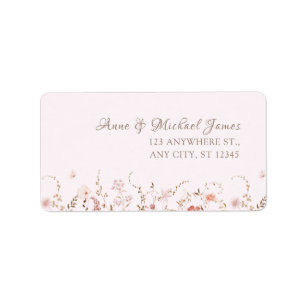 Rustikale Wildblumen mit Foto Boho Land Floral Adressaufkleber