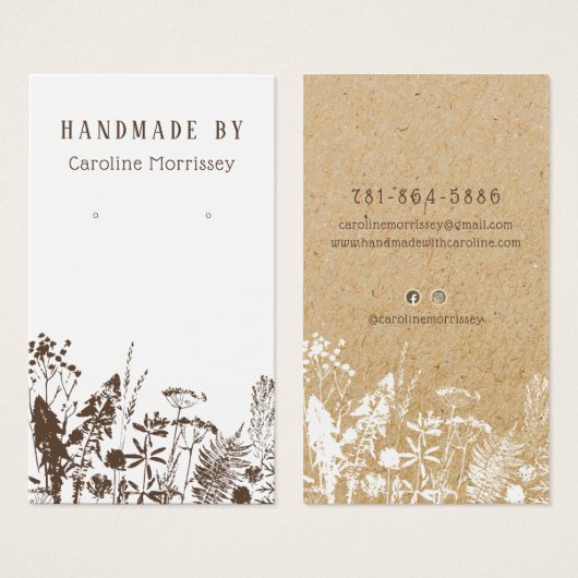 Rustikale Wildblumen mit Grafikkarte (Vorne & Hinten)