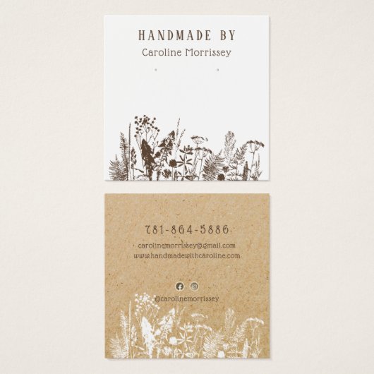 Rustikale Wildblumen mit Grafikkarte (Vorne & Hinten)